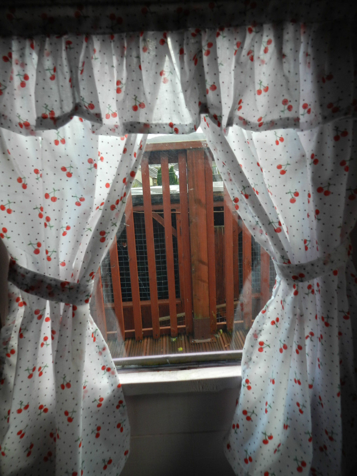 Wendy House / Playhouse Curtains CHERRIES Princess Tia Designs
